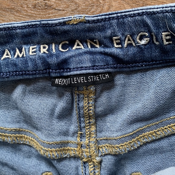 American Eagle sz 0 curvy super hi-rise jegging jeans distressed euc - Picture 5 of 9